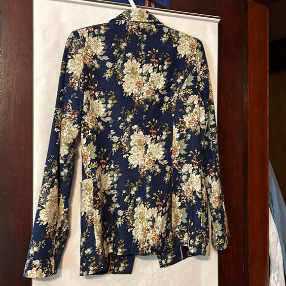 Pink Martini ladies 100% cotton fully lined floral blazer, Sz small - Picture 3 of 8